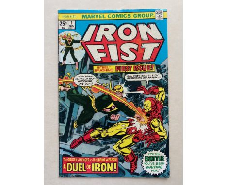 IRON FIST #1 - (1975 - MARVEL - CENTS Copy) - First solo run in own title - Story continued from Marvel Premiere #25 + Iron M