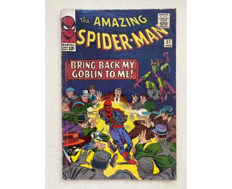 AMAZING SPIDER-MAN #27- (1965 - MARVEL CENTS Copy) - Green Goblin appearance + Patch is revealed to be Frederick Foswell + Th