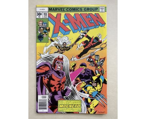 UNCANNY X-MEN #104 - (1977 - MARVEL CENTS Copy) - First appearance of the Starjammers + Magneto appearance - Dave Cockrum cov