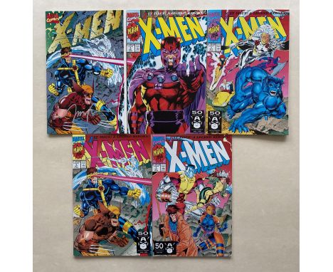 X-MEN #1 (5 in Lot) - (1991 - MARVEL Cents/Pence Copy) - First appearance of the Acolytes + Magneto - Complete set of all 5 #