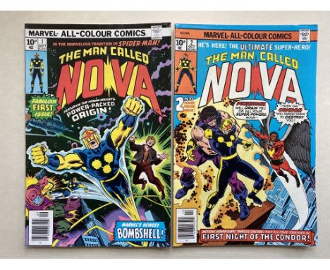NOVA #1 &amp; 2 (2 in Lot) - (1976 - MARVEL Pence Copy) - Origin and first appearance of Nova (Richard Rider) + First appeara