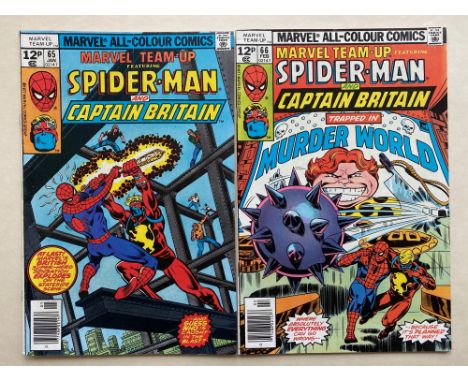 MARVEL TEAM-UP #65 &amp; 66 (2 in Lot) - (1978 - MARVEL - Pence Copy) - First U.S. appearance of Captain Britain (origin reto
