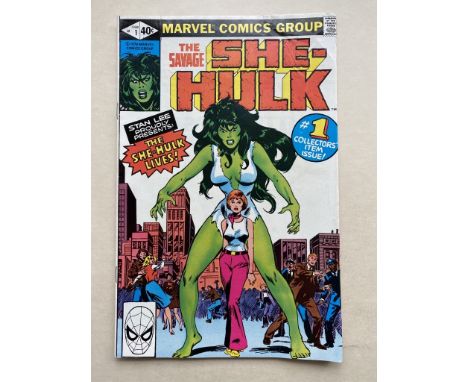 SAVAGE SHE-HULK #1 - (1980 - MARVEL CENTS Copy) - Origin and first appearance of She-Hulk, whose TV series with Disney is cur