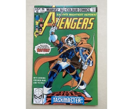 AVENGERS #196 - (1980 - MARVEL - Pence Copy) - Origin and first full appearance of Taskmaster, the villain of this year's Bla