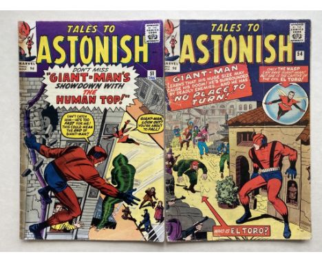 TALES TO ASTONISH #51 &amp; 54 (2 in Lot) - (1964 - MARVEL Pence Copy) - Features Giant-Man and Wasp + Second appearance of t