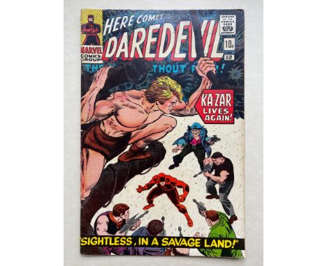 DAREDEVIL #12 - (1966 - MARVEL - Pence Copy) - First appearance of the Plunderer + Ka-Zar and Zabu appearances - Cover and in