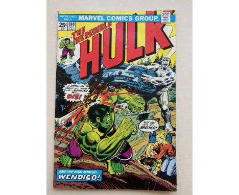 HULK #180 - (1974 - MARVEL - Cents Copy) - First appearance of Wolverine (cameo on last page) - Hulk vs. Wendigo - Herb Trimp