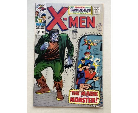 UNCANNY X-MEN #40 - (1968 - MARVEL Cents Copy with pence stamp) - First appearance of Frankenstein's monster in a Marvel comi