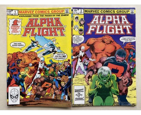 ALPHA FLIGHT #1 &amp; 2 (2 in Lot) - (1983 - MARVEL Cents/Pence Copy) - Origin of Alpha Flight + First appearances of Puck an