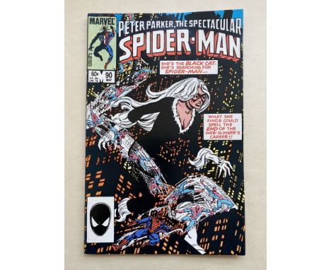 SPECTACULAR SPIDER-MAN #90 - (1984 - MARVEL Cents/Pence Copy) - First black costume in title which ties with Marvel Team-Up #