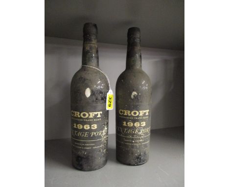 Two bottles of 1963 Croft Vintage Port