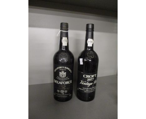Two bottles of Port, 1977 Croft Vintage and 1977 Delaforce