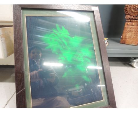 A vintage holographic glass of Japanese Lotus by Richmond Holographic solutions 1985