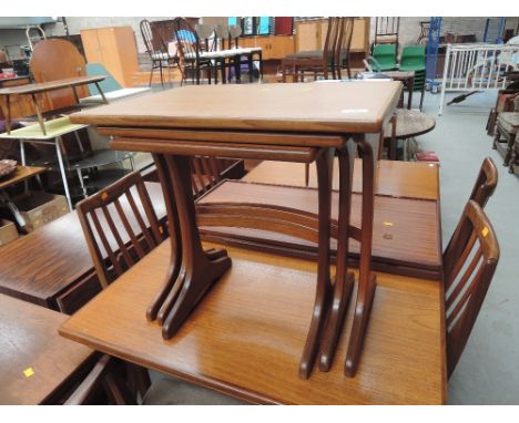 A vintage teak G plan style nest of three tables 