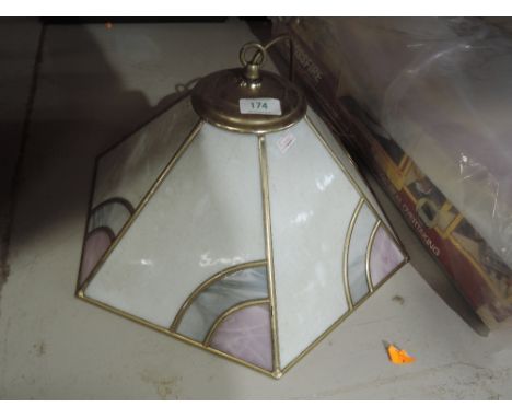 A leaded light tiffany design light shade
