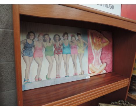 Two canvas prints of 1950's glamour girls