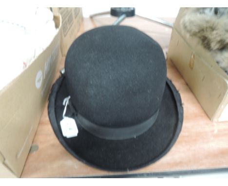 Vintage 'The Highbury' bowler hat. Some wear to edges and internal band.