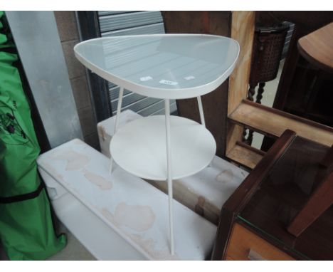 A vintage powdered coated aluminium occasional table 