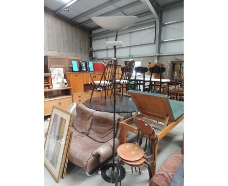 A vintage style standard lamp, with double uplighter
