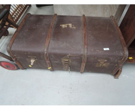 A vintage travel trunk