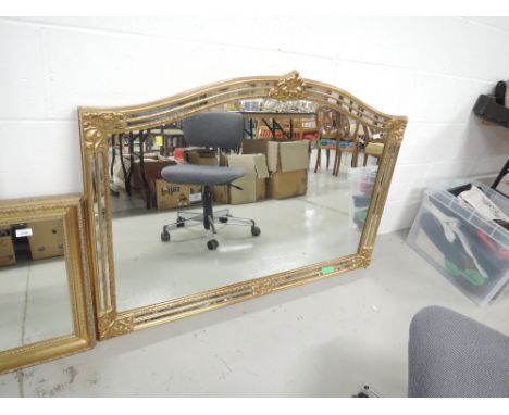 A modern gilt frame over mantel mirror