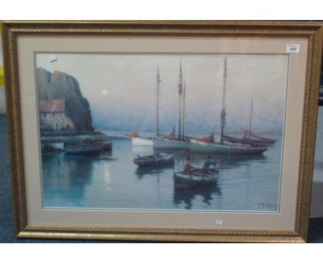 Large framed furnishing print, after Maroniez.