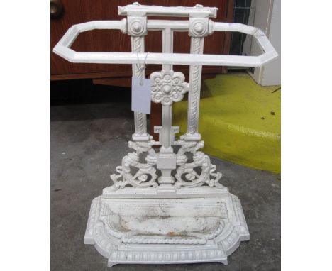 Victorian cast iron, painted Coalbrookdale style umbrella or stick stand.