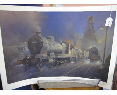 After Phillip D. Hawkins, 'Unsung Hero', unframed limited edition steam railway print, signed in pencil by the artist.