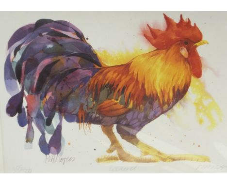 AFTER MARY ANN ROGERS  "Toto", "Tembe", "Cockerel", "Gleaming" and "The Blue and Gold Macaw", limited edition colour prints, 