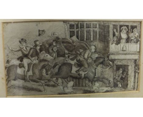 AFTER J F HERRING "Fox hunting scene", colour print, together with various other prints and engravings