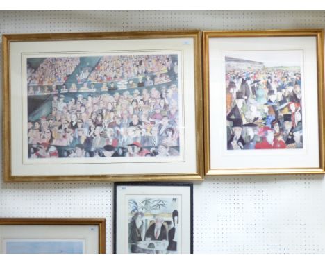 AFTER Sue Macartney Snape "Centre Court" limited edition colour print numbered 72/600, signed in pencil 51cm x 75cm and anoth
