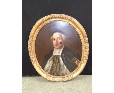 C17th English School "Peter Mews LLD" portrait head and shoulders, Cannon of Windsor October 20th 1662, and Bishop of Winches
