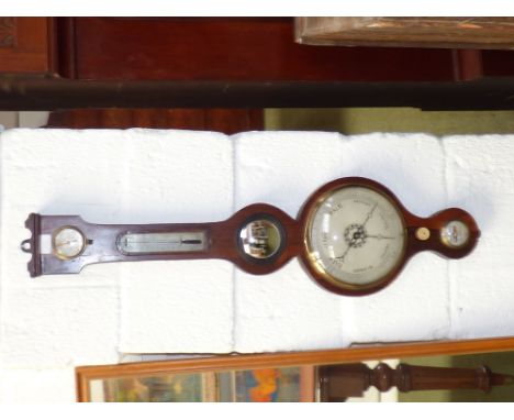 Victorian rosewood banjo barometer by John Parker of Ardingly