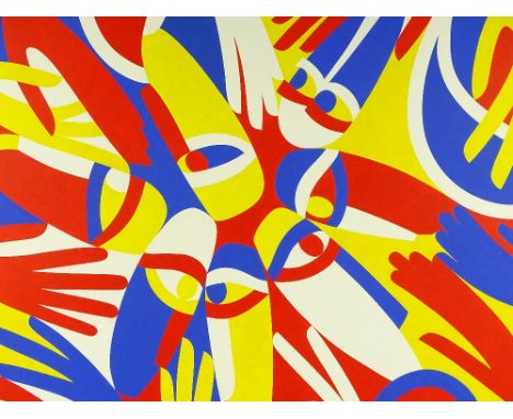 Ron Waddams, mixed media on board, Vortex 1970, 48" across.