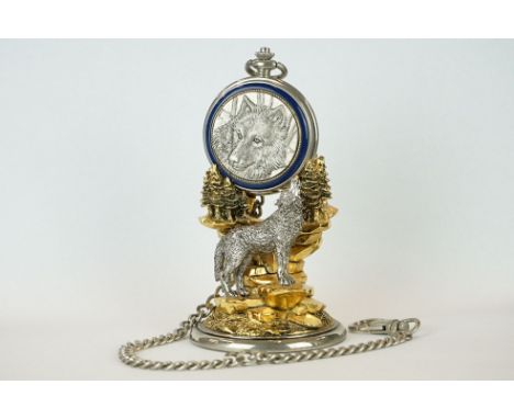 Franklin mint wolf online pocket watch