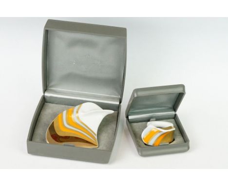 A Rosenthal studio-linie brooch together with a matching ring, both in original boxes. 