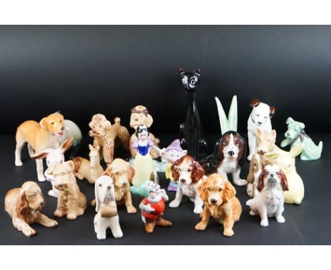 Approximately Twenty Eight Ceramic items including Animals, Snow White Figures, Wall Plaques, Vases including many Sylvac 