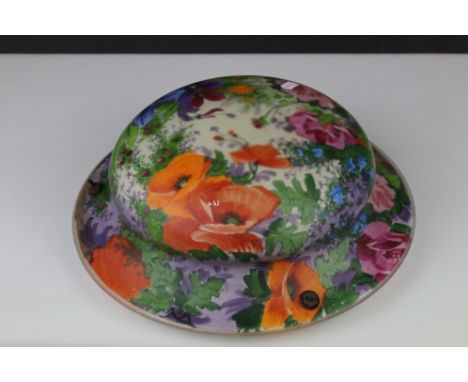 A early to mid 20th century glass floral lamp shade. 