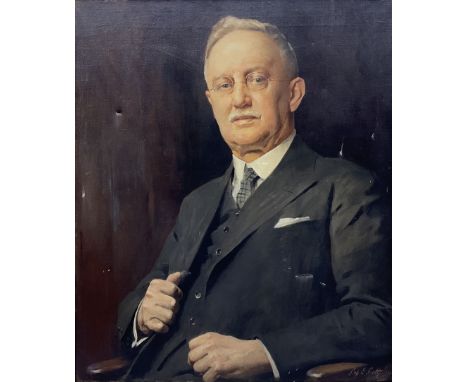 Septimus Edwin Scott (British 1879-1965): Portrait of 'Walter Rhodes (1864-1939)', oil on canvas signed and dated 1934, title
