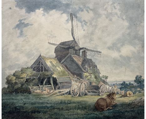 Thomas Girtin (British 1775-1802): The Old Mill - 'A View in Essex', watercolour signed and indistinctly titled verso 17cm x 