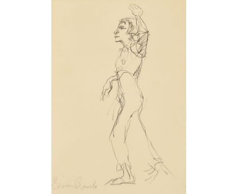 Brian Bourke (b.1936) - Standing figure, signed artist's proof, numbered 82/100, black and white print, published by The Gold