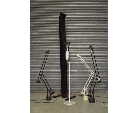 Richard Sappe for Artemide Tizio model floor lamp in white with counterweight and adjustable head; together with two further 