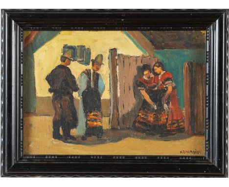 Olio su cartone, reca firma in basso a destra K. Dalabèla, H cm 24x35 