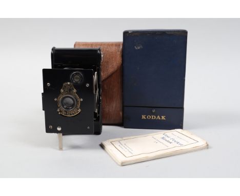 A Kodak Vest Pocket Folding Camera, shutter working, body G, light scratches, some creasing to bellows, with f/8 Anastigmat l