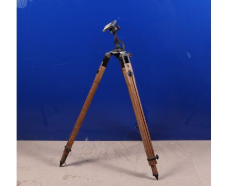 A Stand Instument No 13 Mk III Tripod, marked with military broad arrow, with racheted tilt head, with ball head and plate, c