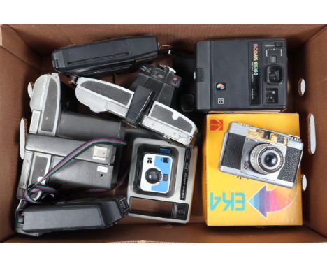 Instant and Polaroid Cameras, Kodak EK2, EK4, EK100, Koadamatic 970L, Polaroid Colorpack 11, a Shakman Polaroid, lot includes