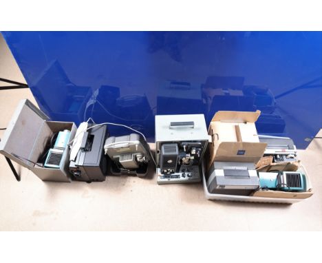 Cine and Slide Projectors, a Kodak Sound 8 model 1 E, untested, G, elements G, a Eumig S 936, untested,  a Sanko dualux 1000,