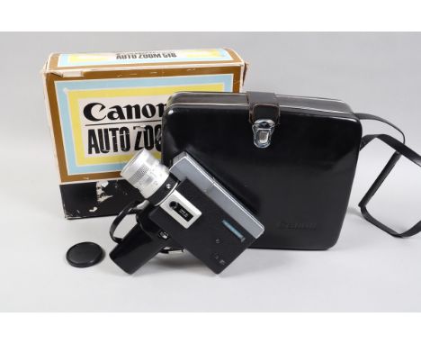 A Canon Auto Zoom 518 Super 8 Cine Camera, untested, some signs of battery leakage to top compartment, body G, some wear, wit