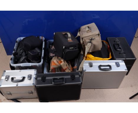 Camera Bags and Cases, a quantity of camera cases, named brands include Voigtländer, Zeiss, Billingham, Ikon outfit bags and 