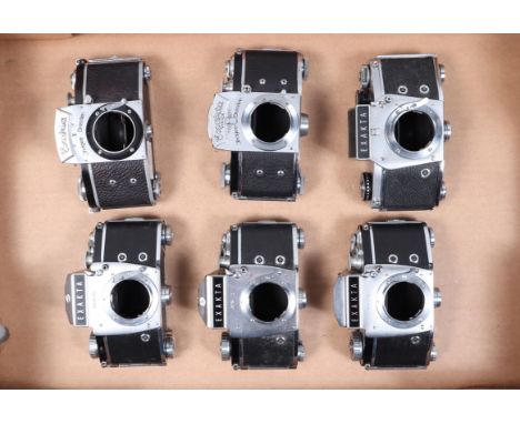 Ihagee Camera bodies, five Exakta bodies, a Varex VX, shutter working, body G,  an Exakta II, shutter not working, body F-G, 